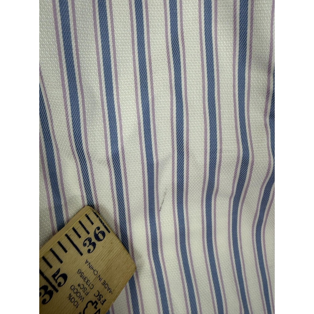 Pronto Uomo Shirt Mens XL White Blue Stripe Slim Fit Stretch Long Sleeve Men New - Picture 10 of 11